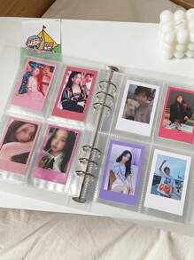 1pc A5 Diy Photo Album Scrapbook Journal Notebook Card Holder, White Cover (Inner Pages Not Included) Back To School - White - View 5