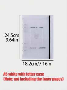 1pc A5 Diy Photo Album Scrapbook Journal Notebook Card Holder, White Cover (Inner Pages Not Included) Back To School - White - View 7