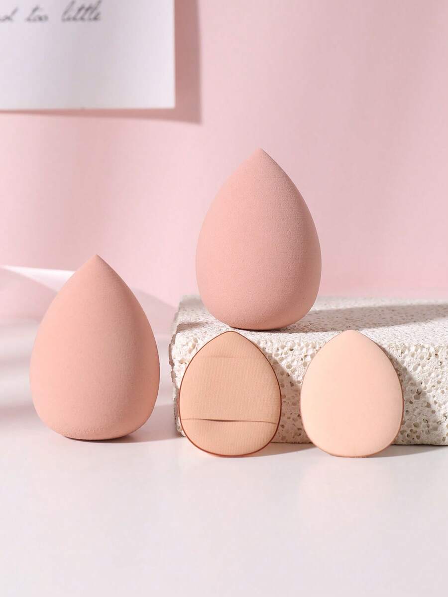 4pcs Beauty Egg Puff Complete Set Of Beauty Tools Set For Lotion And Loose Powder Concealer Ladies Face Makeup Beauty Tools - Apricot - View 1