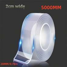 1卷超強雙面膠帶,可重複清洗、防水、透明雙面膠帶,適用於廚房浴室用品 - 無色 - 查看 16