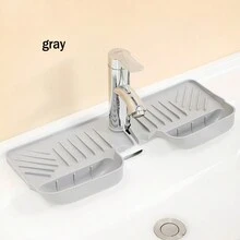 1pc Solid Color Silicone Kitchen Sink Drain Pad, Household Bathroom Sink With Multi-Functional Anti-Splash Drain Pad - Multicolor - View 5