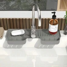 1pc Solid Color Silicone Kitchen Sink Drain Pad, Household Bathroom Sink With Multi-Functional Anti-Splash Drain Pad - Multicolor - View 3
