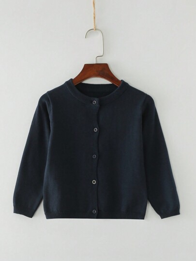 Cardigan de cor sólida para meninas