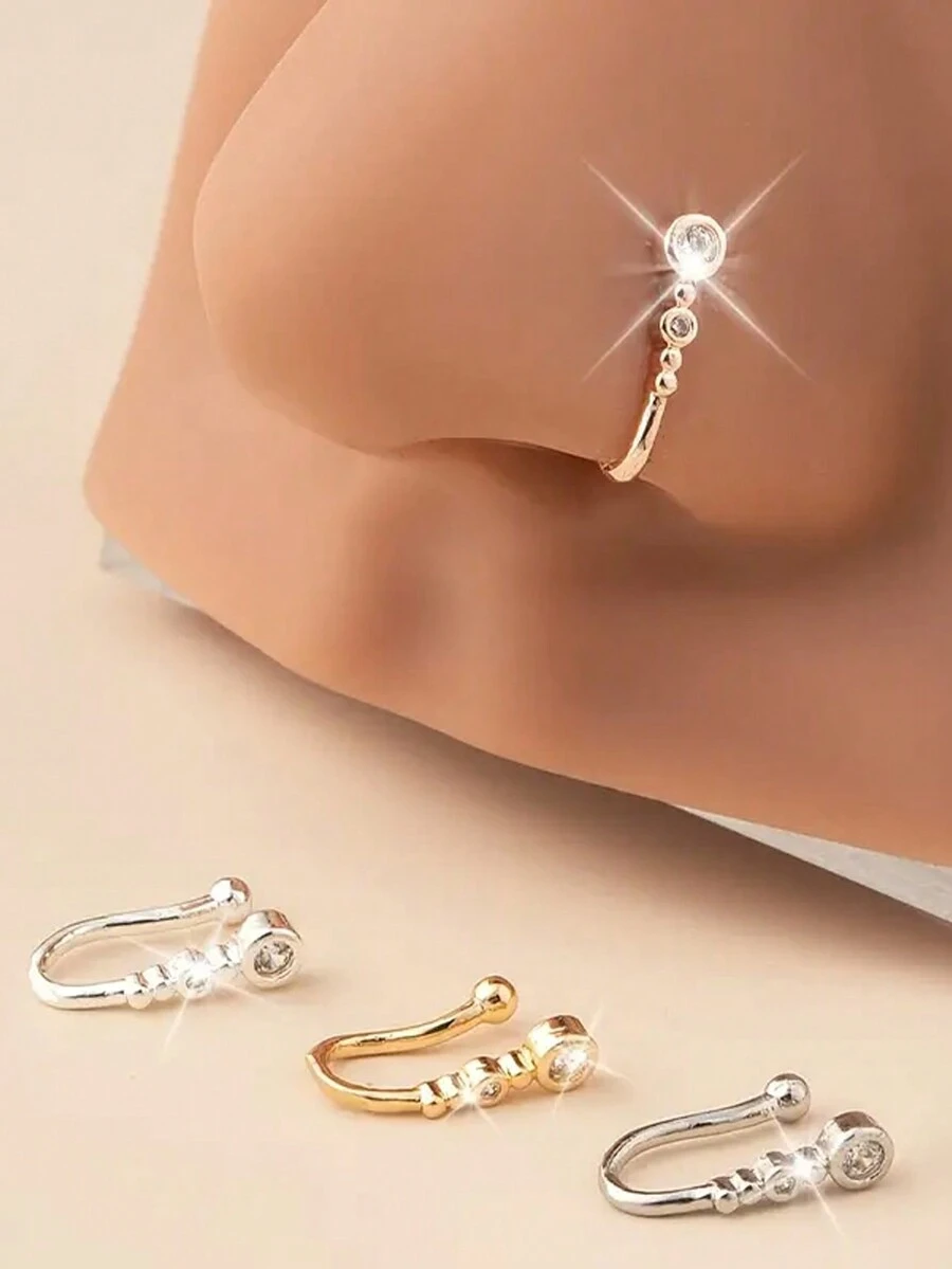 1pc Simplistic Hip Hop Style,Fashion U-Shape Non-Piercing Nose Ring, For Party Birthday Everyday Women's Jewelry