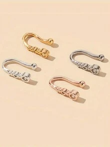 1pc Simplistic Hip Hop Style,Fashion U-Shape Non-Piercing Nose Ring, For Party Birthday Everyday Women's Jewelry