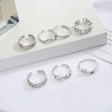 Kit With 5 Foot Rings Feet Phalanx Hands Adjustable Rhinestone Wave