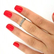 Kit With 5 Foot Rings Feet Phalanx Hands Adjustable Rhinestone Wave