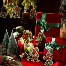 27 piezas Adorno de árbol de Navidad Ornamento de Bigfoot de madera Adorno colgante de Bigfoot de Navidad Decoración divertida del árbol de Navidad Gorilas Adornos decorativos colgantes para la decoración navideña