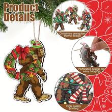 27 piezas Adorno de árbol de Navidad Ornamento de Bigfoot de madera Adorno colgante de Bigfoot de Navidad Decoración divertida del árbol de Navidad Gorilas Adornos decorativos colgantes para la decoración navideña