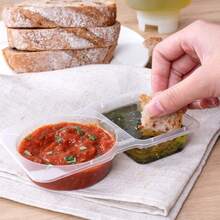 Lifevilion 15pcs Double Compartment Condiment Container With Lids, Disposable 2 Compartment Snack Containers, Portable Reusable Sauce Containers, For Condiments, Dips, Travel Snacks - White - View 8