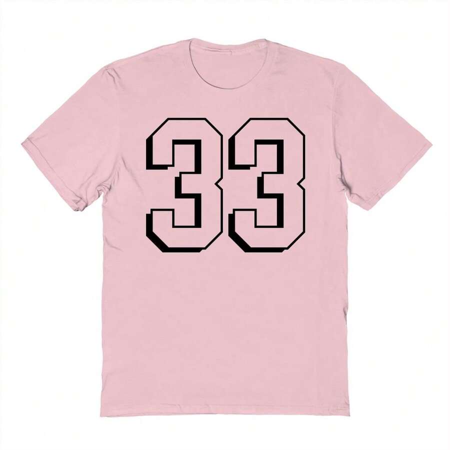 Nearly There 33 Thirty-Three Black Number Unisex Graphic Cotton Short-Sleeve T-Shirt - Hồng - Xem 1