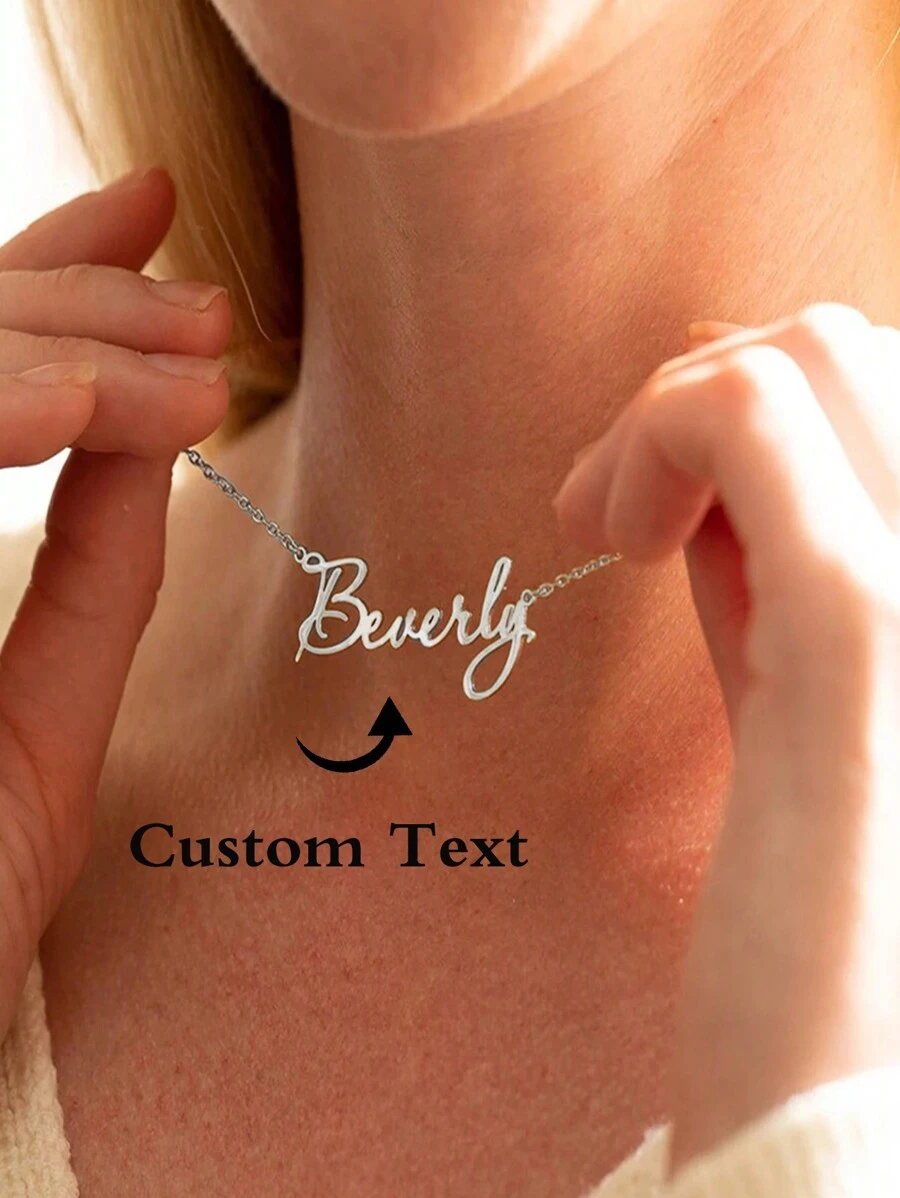 Collar personalizado con nombre para mujeres, colgante con letra cursiva personalizada de acero inoxidable, joyería de hombre, collar gargantilla personalizado