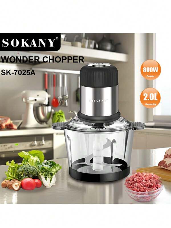 SOKANY SOKANY-7025A Meat Grinder Electric Chop Stuffing And Ground Vegetable Stuffing, 2L Large Capacity Meat Mincer