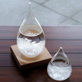 1pc Weather Forecast Glass Bottle Creative Gift, Raindrop Storm Bottle Decor, & Halloween Friend Gift, Desktop Ornaments Birthday Gifts Graduation