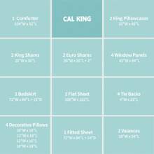 Brystol 24 件套床上用品套装，仿丝棉被提花佩斯利设计配套窗帘，四季皆宜，有黑色、红色、蓝色、青色、蓝色、海军蓝、蓝色、棕色、大号/特大号/加州特大号可供选择 - 水鴨藍 - 查看 10