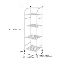 4 Tiers Bathroom Storage Open Shelf Unit, Storage Shelf Rack, Free-Standing Metal Corner Rack Shelving For Bathroom, Kitchen, Living Room, Hallway, Display Bath Essentials, Planters, Books Home Bathroom Decor Bathroom Organizer Summer Back To School