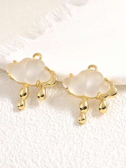 5 件裝金色雨雲造型 Diy 珠寶吊墜適用於耳環、項鍊、手鍊