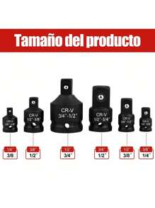 Juego Adaptadores Para Dados Y Llaves De Impacto 6 Pz - Negro - Ver 2