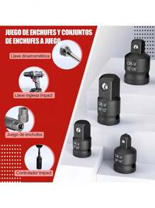 Juego Adaptadores Para Dados Y Llaves De Impacto 6 Pz - Negro - Ver 5