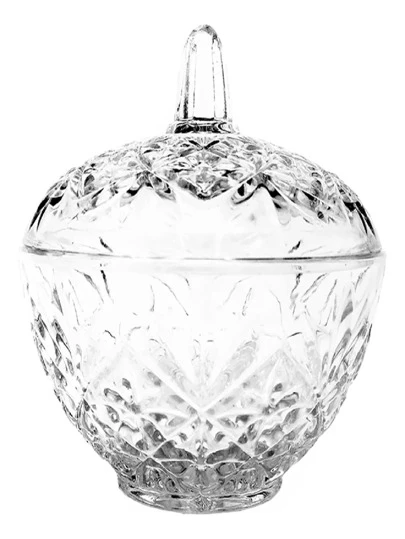 Bomboniere Potiche Decorativo Vidro Transparente 12cm