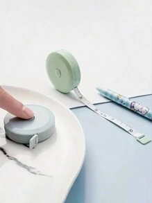 1pc Cute Mini Retractable Ruler, Portable Leather Tape Measure, Daily Waist Size Measurement - Multicolor - View 5