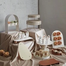 Cream Color Semi Circle Donut Display Rack - Beige - View 4