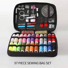 1 件便携式缝纫套件家用缝纫工具 128 件/套线盒补针穿线器手工缝纫用品 - 彩色 - 查看 10
