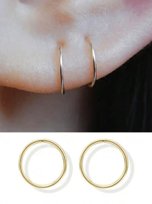 3Pcs  Nose Rings Hoops For Women/Men, 22 Gauge 8mm Small Thin Nose Piercing Jewelry,Tiny Septum Cartilage Helix Tragus Earrings Hoops