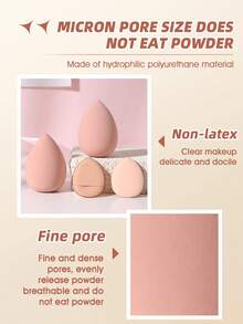 4pcs Beauty Egg Puff Complete Set Of Beauty Tools Set For Lotion And Loose Powder Concealer Ladies Face Makeup Beauty Tools - Apricot - View 5