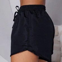 Kit 6 Short Fitness Basic Premium Women's Academy Tactel Sport Black - 彩色 - 查看 1