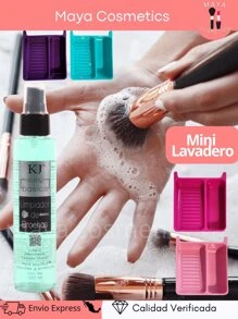 Duo Limpia Brochas Mini lavadero para brochas  mas limpia brochas liquido, desinfectante de brochas, limpiador de brochas  Limpiador plegable de cepillos de maquillaje de silicona, herramienta de belleza, borla en polvo, tazón de limpieza de huevo de belleza, morado o rosa,pinceles de maquillaje brochas para maquillaje cepillo maquillaje pincel maquillaje pinceles para maquillaje - transparente - Ver 1