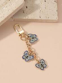 1 件时尚合金蝴蝶钥匙扣优雅精致蝴蝶吊坠包饰钥匙扣饰物 - 彩色 - 查看 1