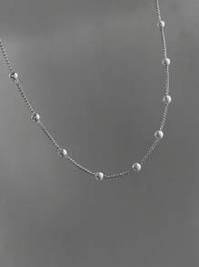 1pc New Fashion Elegant Vintage Faux Pearl Necklace Choker - Silver - View 3