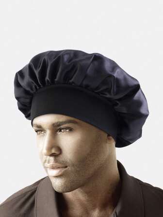 4pcs Men's Wide Brim Satin Sleep Cap/Hair Cap For Daily Use