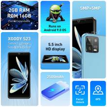 XGODY 5.5 Inch Android Unlocked Smartphone 2GB+16GB Quad Core Dual SIM 3G Cellphone - Màu xanh lam - Xem 3