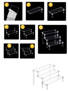 Giá trưng bày nước hoa acrylic 1 mảnh, giá lưu trữ nước hoa trong suốt, có thể lưu trữ nước hoa, mỹ phẩm, bánh nướng nhỏ, giá lưu trữ trên máy tính để bàn, thích hợp để lưu trữ tủ quần áo tại nhà, tiệc sinh nhật, trưng bày cửa hàng bánh tráng miệng - Nhiều màu - Xem 5