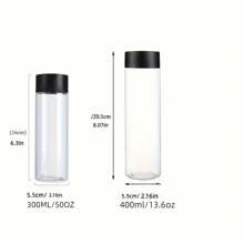 6 Packs 13.6 OZ (400 Ml) Clear PET Plastic Juice Bottles With Black Lids- Plastic Smoothie Bottles Ideal For Juice, Milk And Other Beverage,Empty Plastic Juice Bottles With Leak-Proof Caps Clear Water Bottle, For Outdoor, Camping