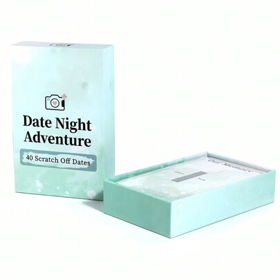 1 Box 40pcs Set "Date Night Adventure" Scratch-Off Cards, Unique Gift For Boyfriend, Girlfriend, Wife, Husband, Special Anniversary Or Birthday, Family Gathering Game