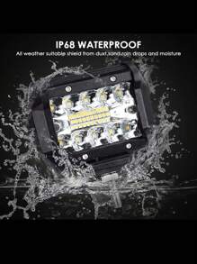 Set Faros auxiliares 20 LED cuadrados de luz para coche moto 60w universales 2 uds - Negro - Ver 10