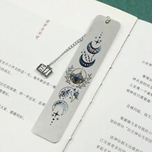 1pc padrão de lua marcadores novidade marcadores de aço inoxidável presentes para amantes de livros, marcadores de leitura presentes de aniversário para amigos da família meninas - Tamanho Único - Ver 4