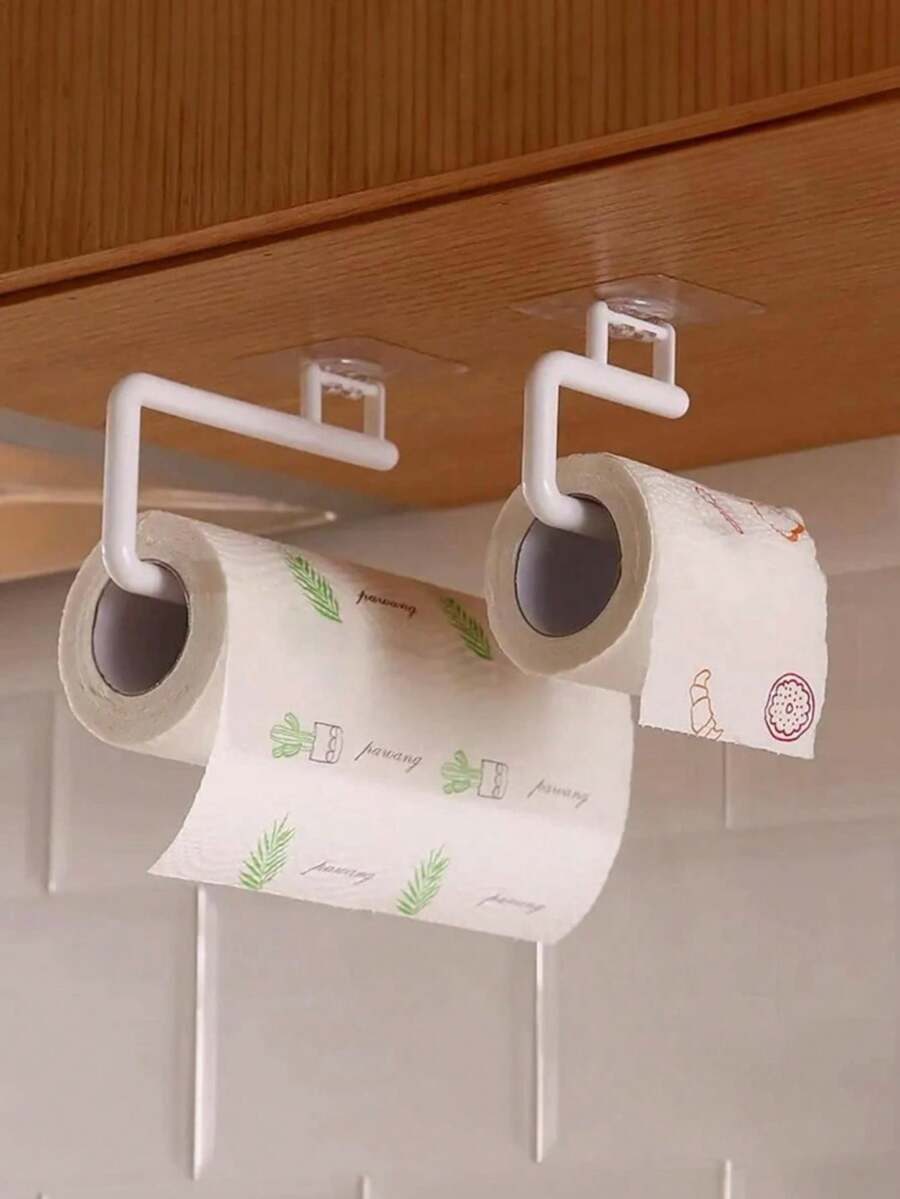 1pc WallMounted No Drill Needed Kitchen Paper Towel Holder, Bathroom