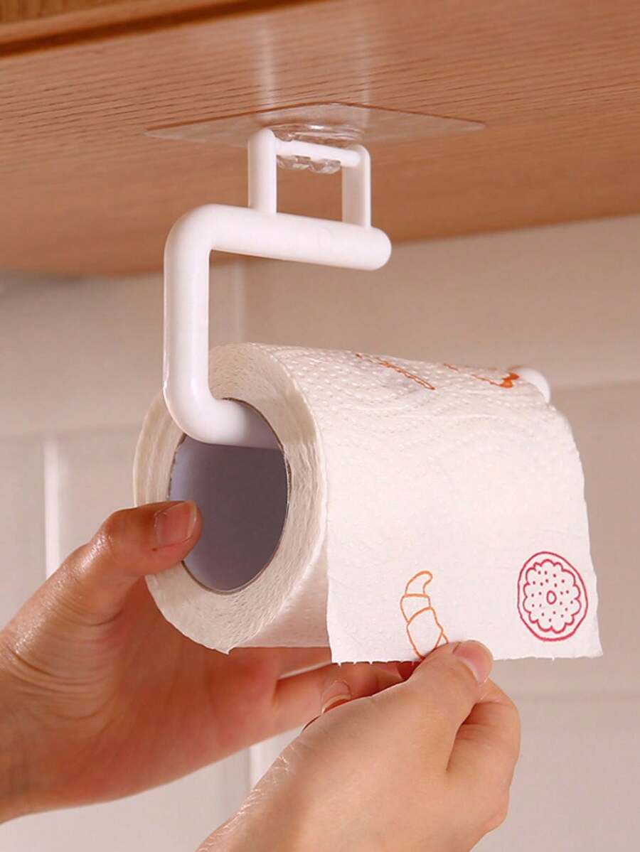 1pc WallMounted No Drill Needed Kitchen Paper Towel Holder, Bathroom