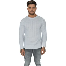 Suéter Basico Masculino Tricot Linho Manga Comprida - Branco - Visão 2