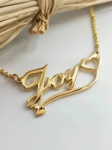 7 Styles Custom Butterfly Heart Flower Ribbon Necklace Women Customized Name Stainless Steel Necklace Fashion Personalized Golden Charm Jewelry Wedding Vacation Prom Accessories Gifts For Her - Gold - View 9