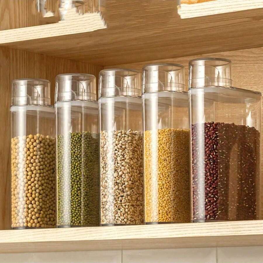 1 件透明密封食品储存罐，容量大，可存放干货、零食、茶、谷物和坚果
