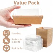 Caja Para Postres, Galletas, Dulces, 50 Unidades - Marrón - Ver 7