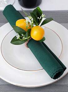 Tropical Fruit Lemon Napkin Rings, Suitable For Outdoor Wedding Theme Party, Room Decor, Dining Table Decor, Home Decor, Fit For Holidays, Parties, Birthdays, Weddings And Dinners - Multicolor - View 2