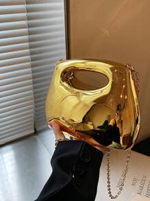 小众设计亚克力造型手提包，迷你宴会包，优雅时尚精致小包 - 金色 - 查看 5