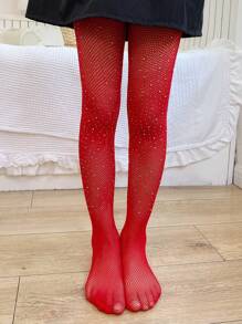 1/3双儿童奢华水钻时尚薄款透气连裤袜，适合日常穿着和送礼，春夏款 - 黑與白 - 查看 6