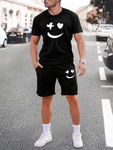 Kit Men's Set T-Shirt And Shorts - Negro - Ver 2